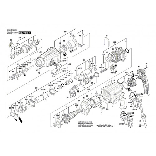 Запчасти для перфоратора Bosch GBH 2-24D